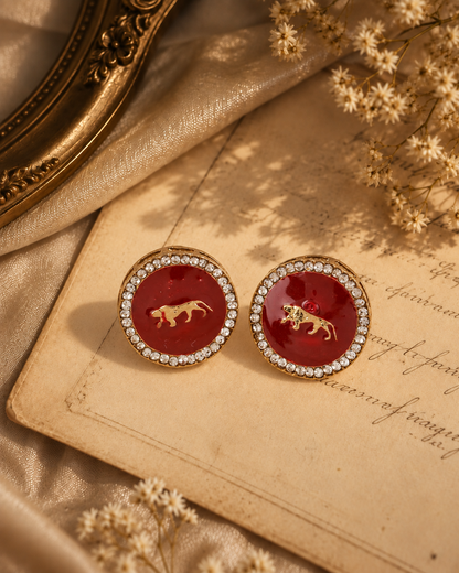 Red Baisa Sabya Zircone Designer Earring