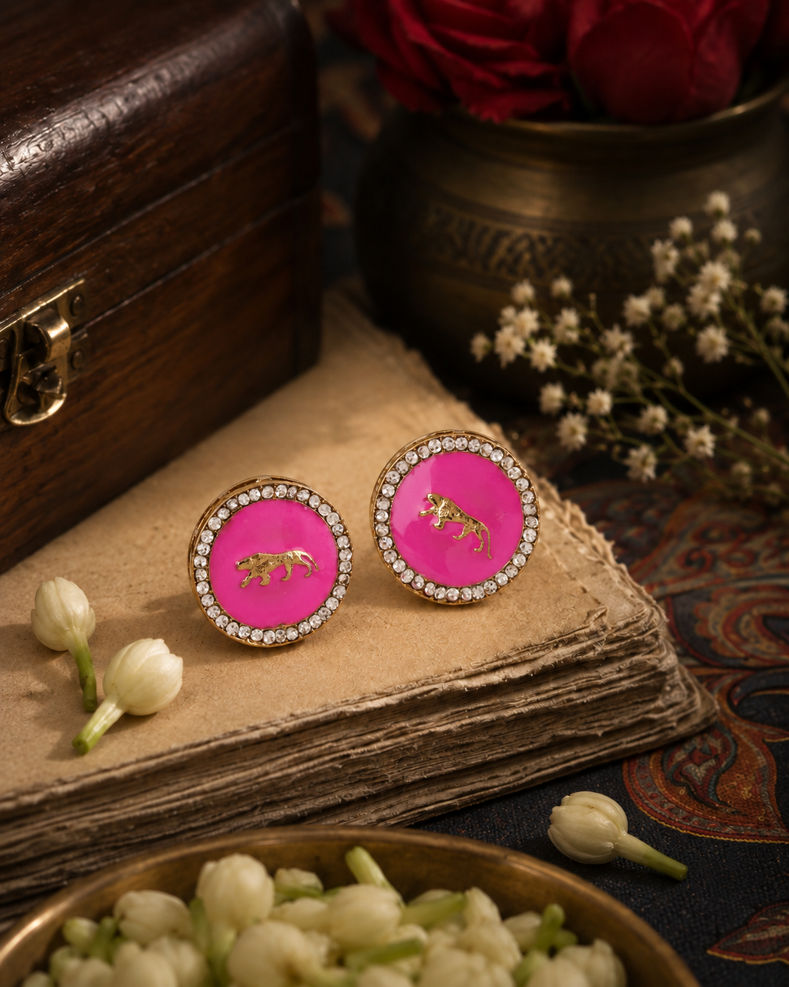 Pink Baisa Sabya Zircone Designer Earring
