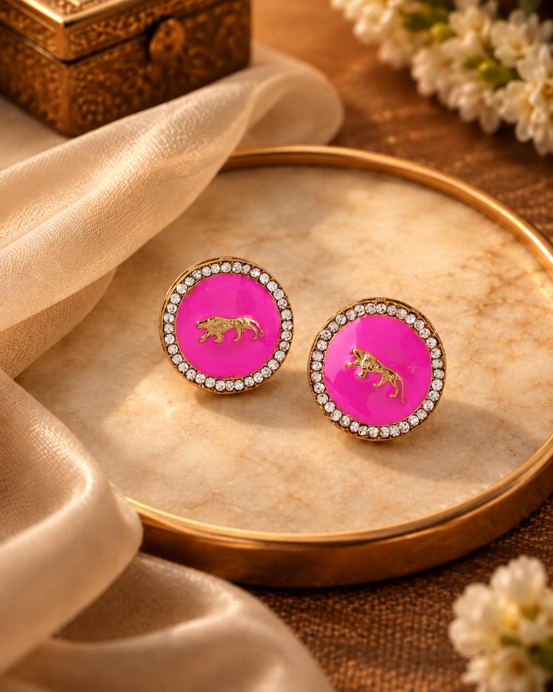 Pink Baisa Sabya Zircone Designer Earring