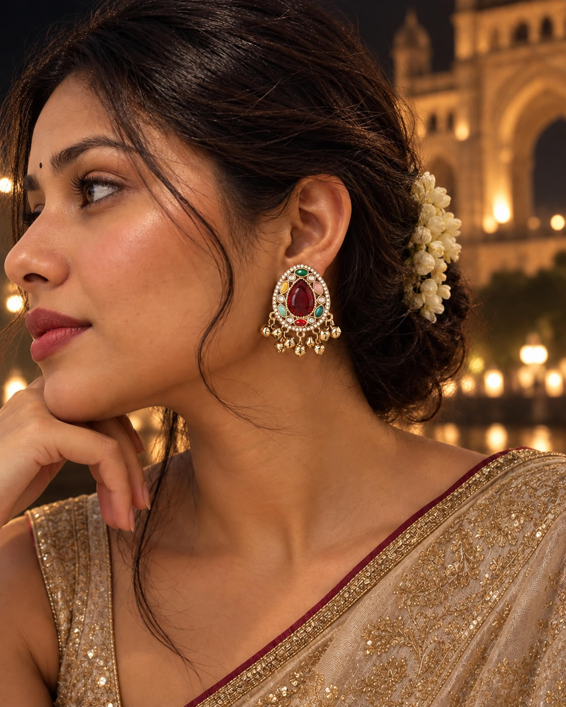 Ruby Multi Rukhsana Kashmiri Look Ghunghru Earring