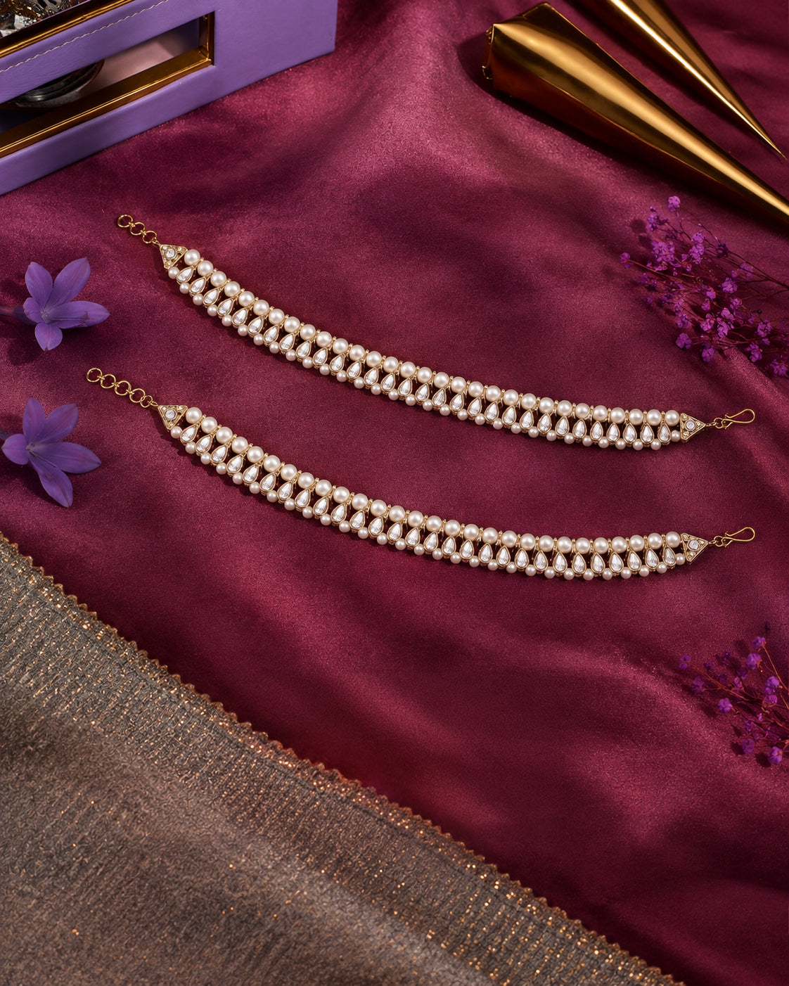 Aviraj Ethnic Kundan Payal Anklet