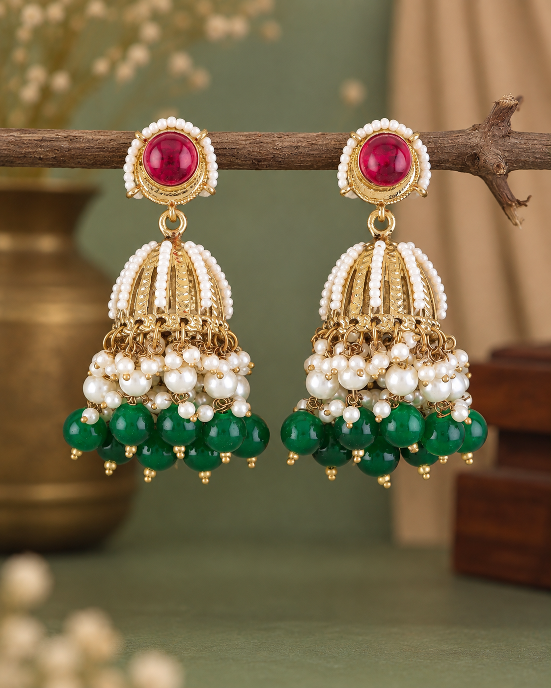 Pearl Eshwari Earring With Sahara