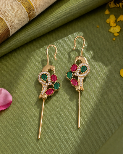 Ruby Green Soreya Designer Ear-cuff Earring