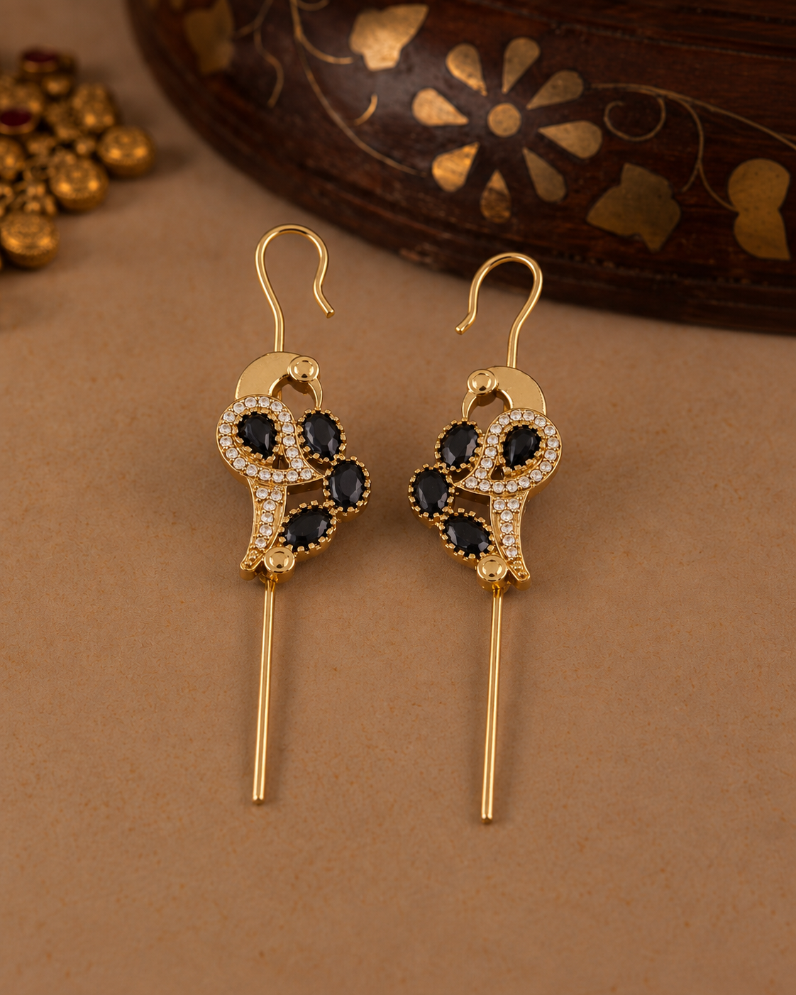Black Soreya Designer Ear-cuff Earring