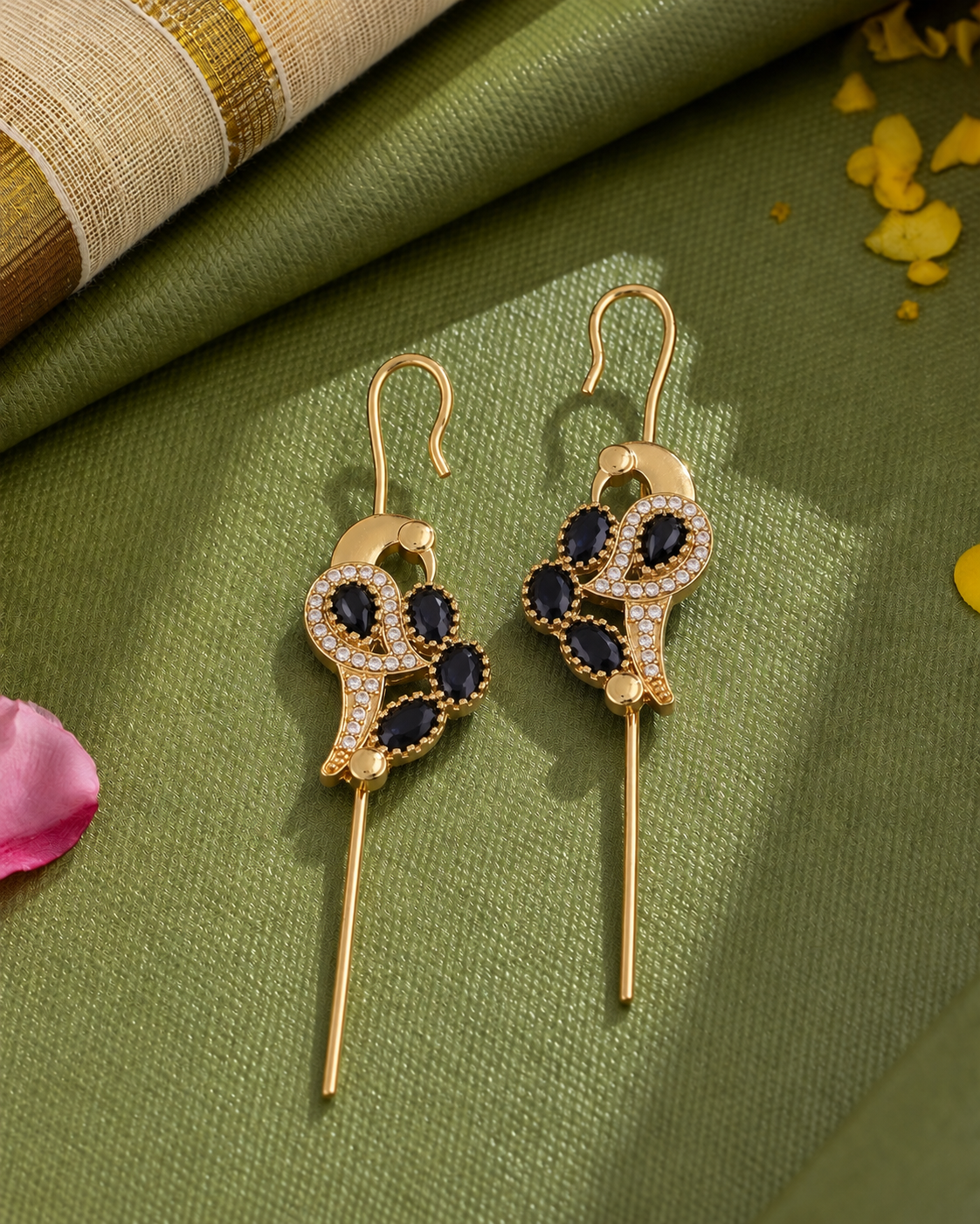 Black Soreya Designer Ear-cuff Earring
