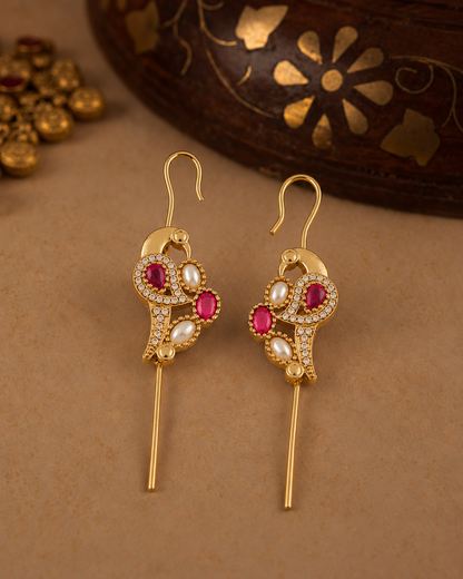 Ruby White Soreya Designer Ear-cuff Earring