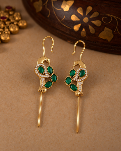 Green Soreya Designer Ear-cuff Earring