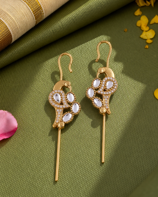 White Soreya Designer Ear-cuff Earring