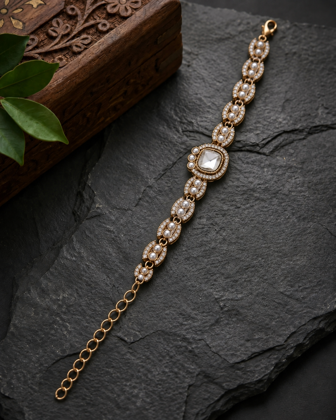 White Pranvika Indo Western Bracelet