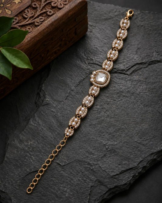 White Pranvika Indo Western Bracelet