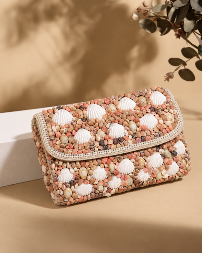 Baira Beach Shell Flap Clutch