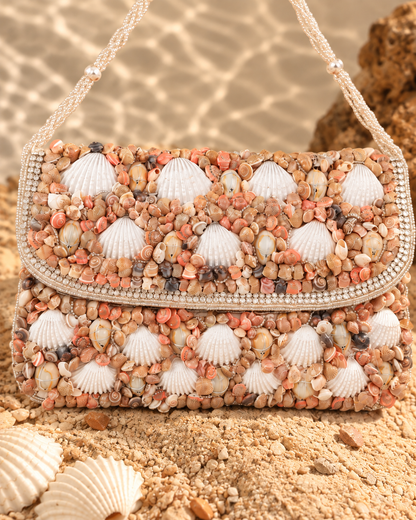 Baira Beach Shell Flap Clutch