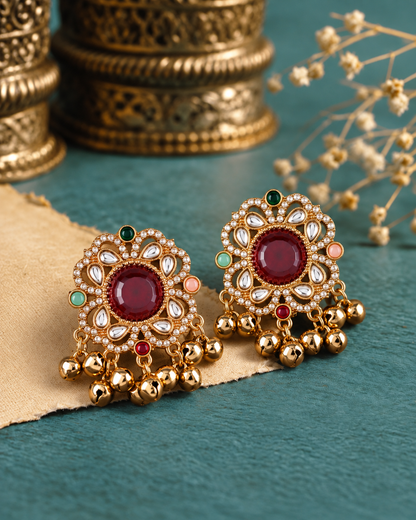 Ruby Multi Chandrika Kashmiri Look Ghunghru Earring