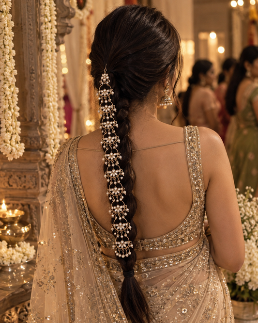 Pearl Vasumati Head Chain Braid Jewellery