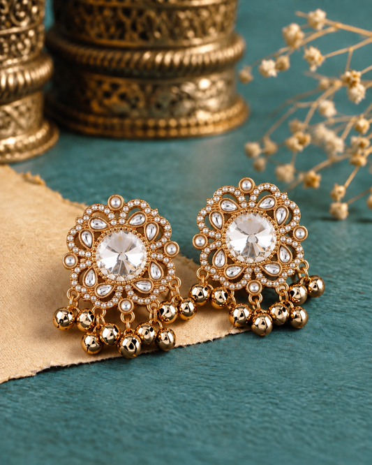 White Chandrika Kashmiri Look Ghunghru Earring