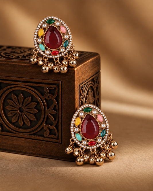 Ruby Multi Rukhsana Kashmiri Look Ghunghru Earring
