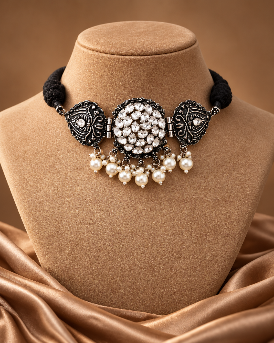 Ranjan Oxidised Black Choker