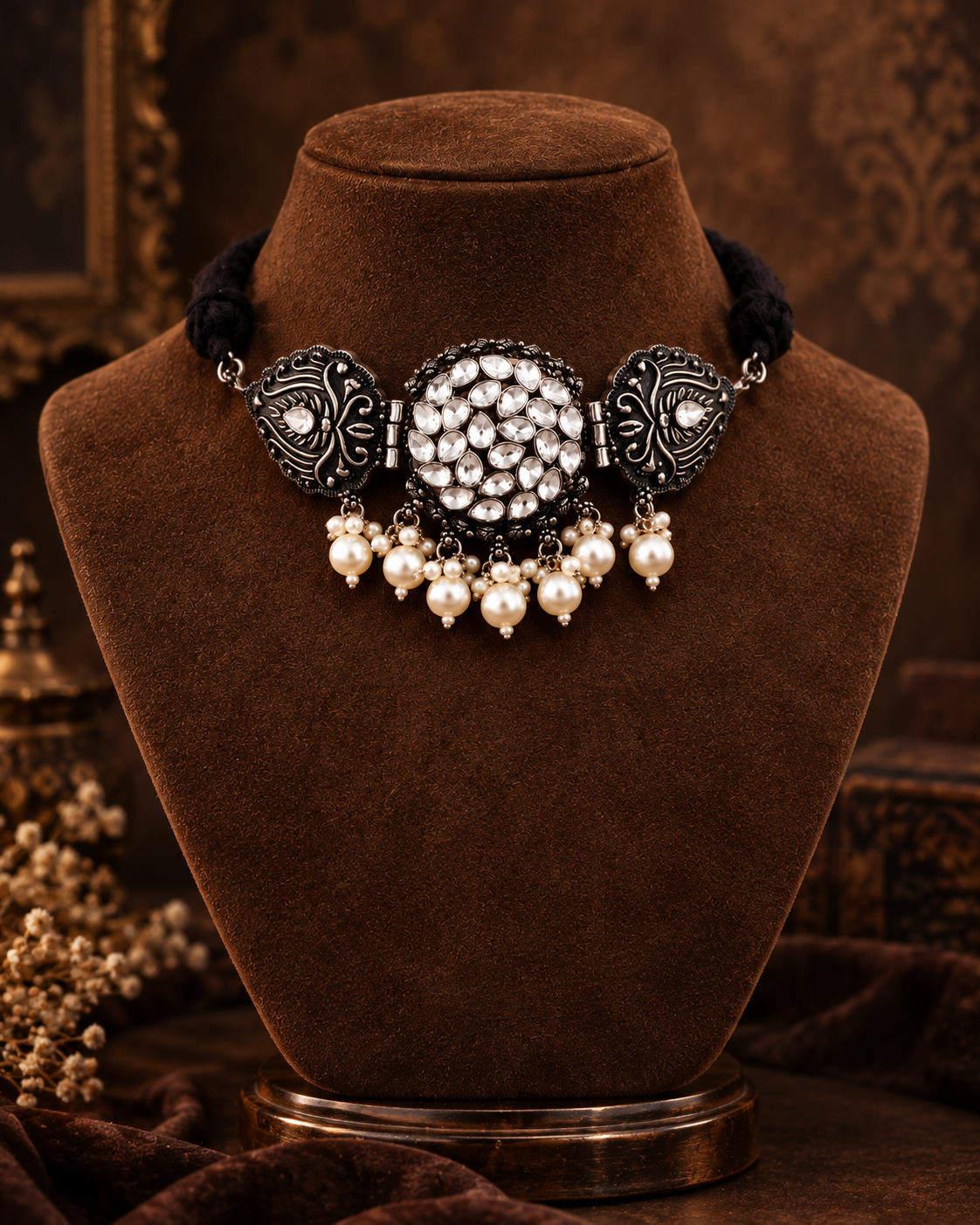 Ranjan Oxidised Black Choker