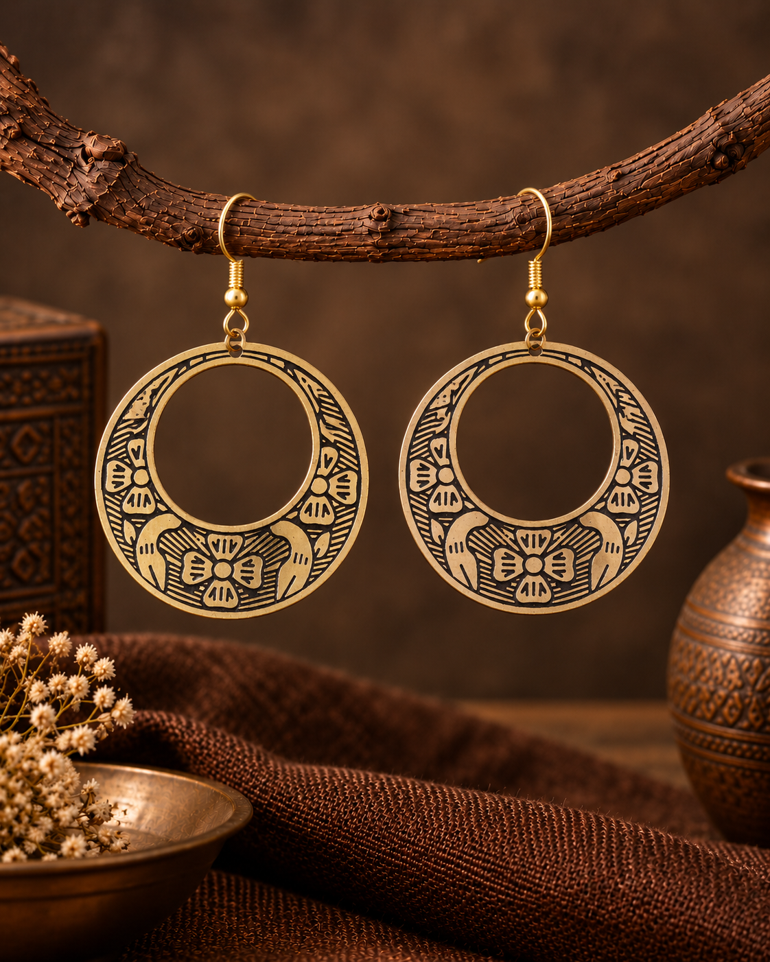 Gold Nayantara Earrings