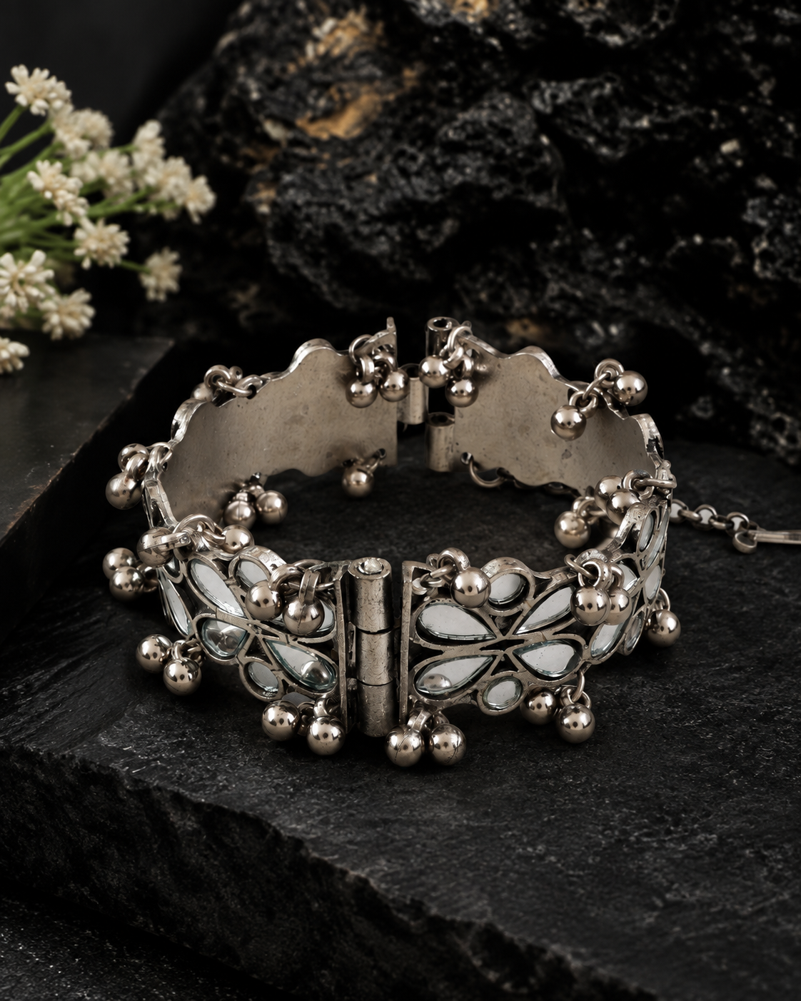 Silver Aradhya Oxidised Bracelet