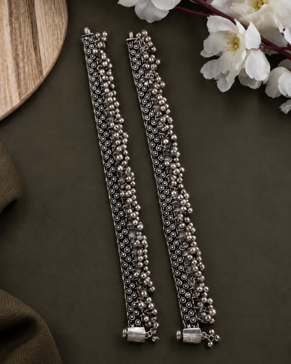Silver Ruhani Oxidised Payal