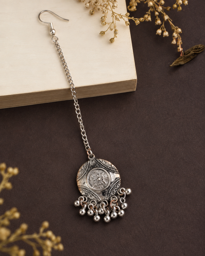 Silver Alesha Oxidised Mang Teeka