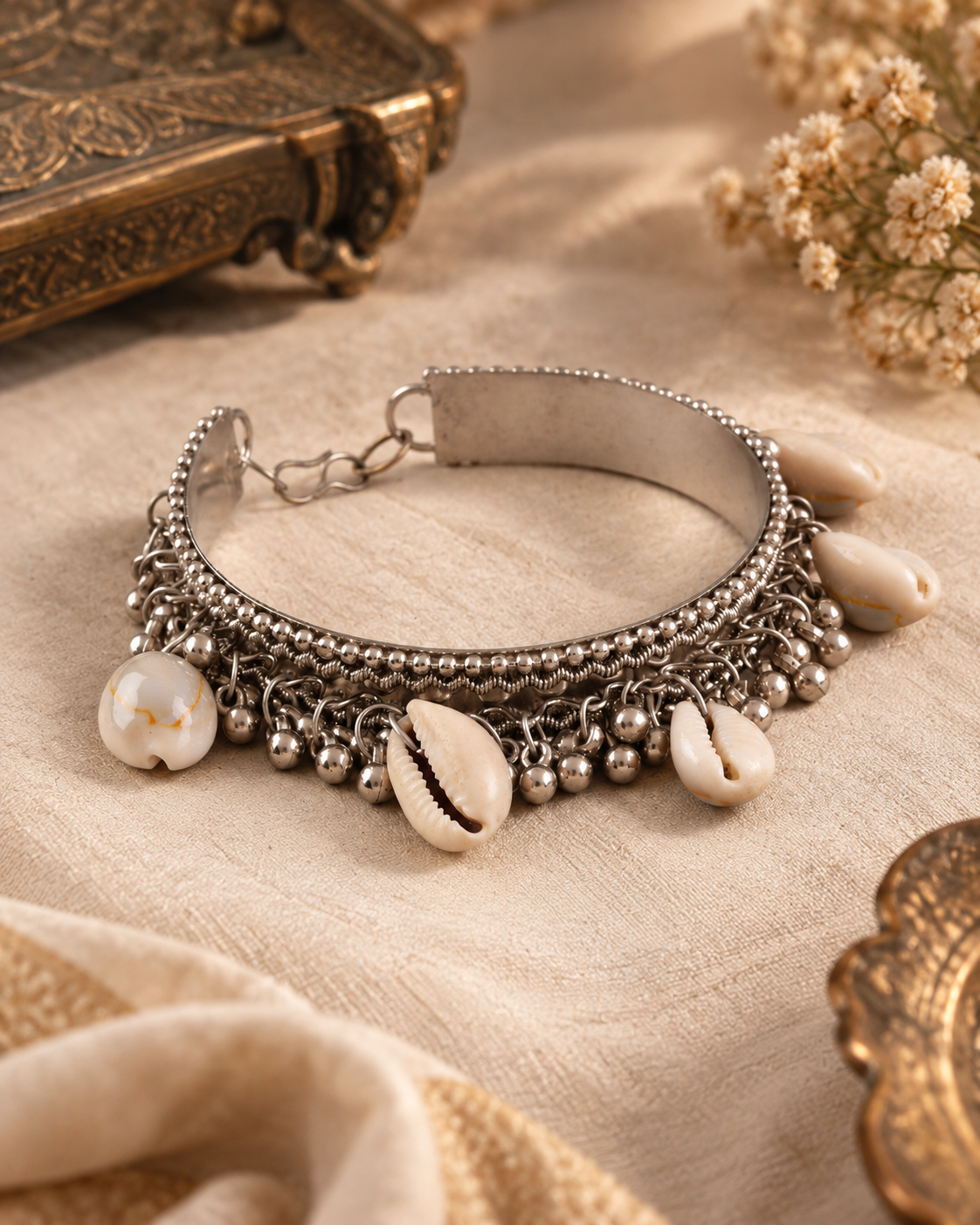 Silver Sharvani Oxidised Choker