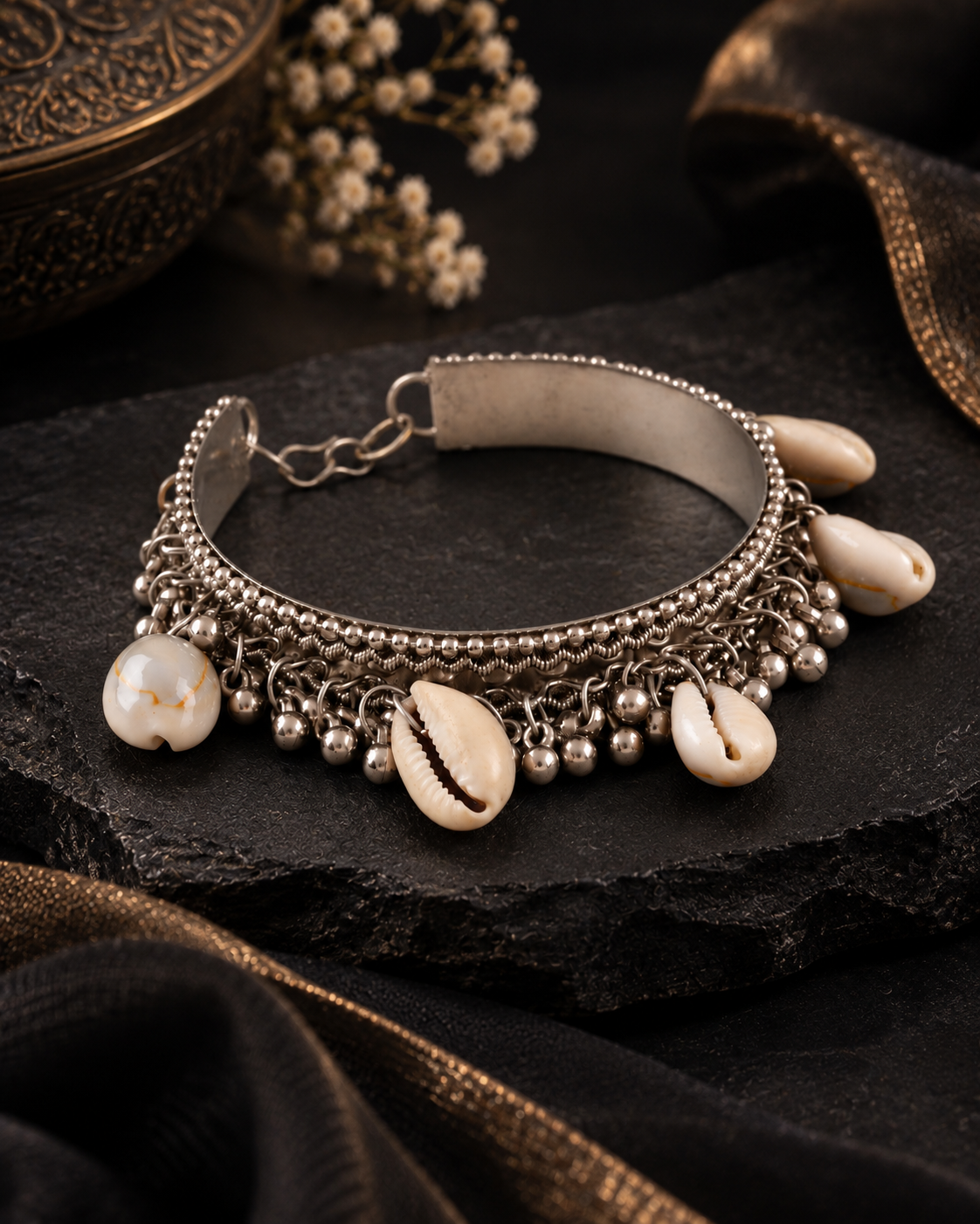 Silver Sharvani Oxidised Choker