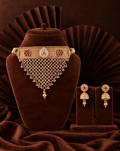 Padmalekha Rajwada Necklace Set with Earring