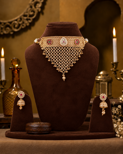 Padmalekha Rajwada Necklace Set with Earring