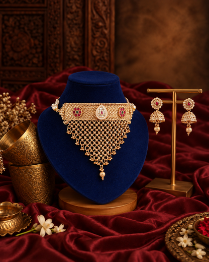 Padmalekha Rajwada Necklace Set with Earring