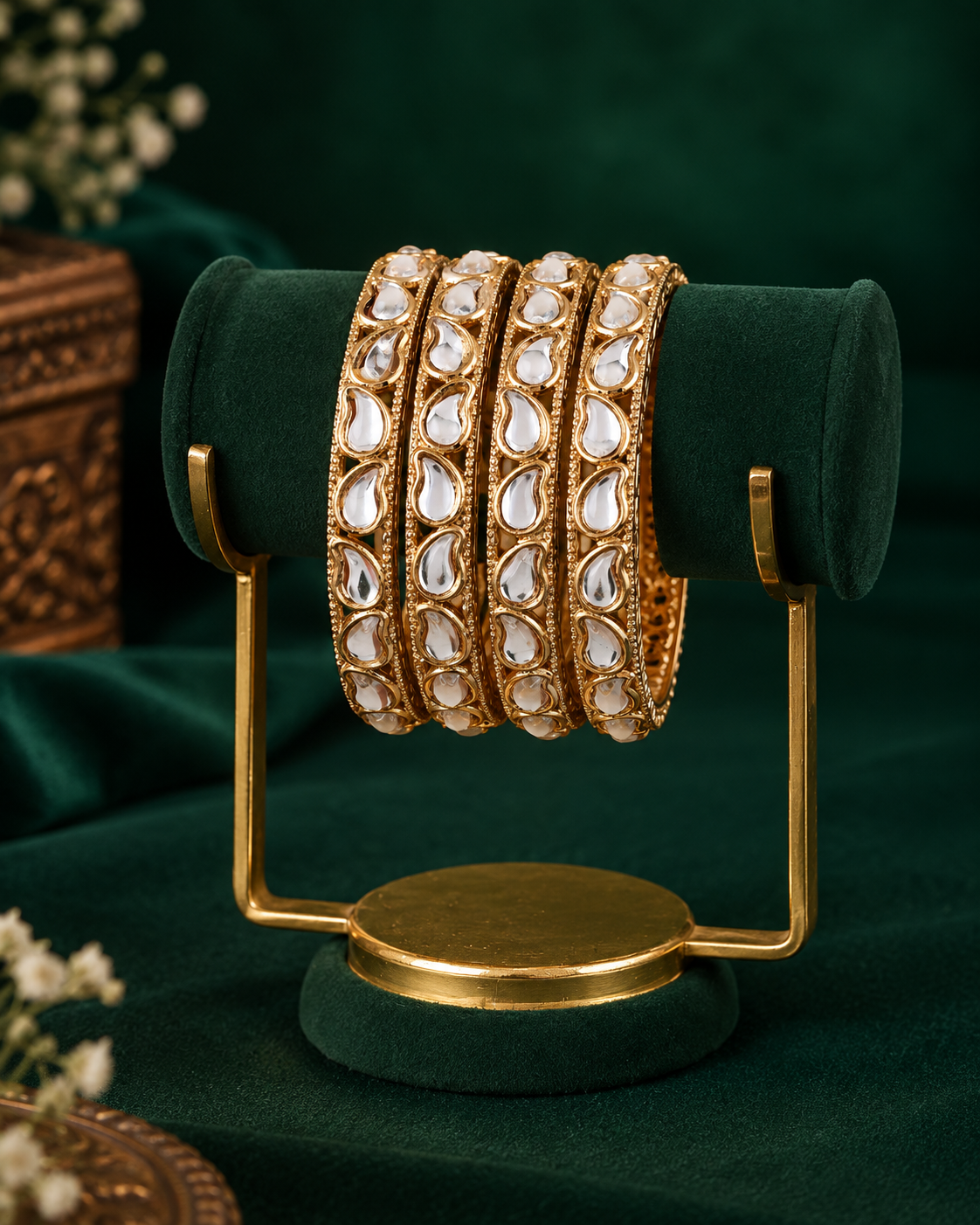 Zivara Kundan Bangle - Pack of 4