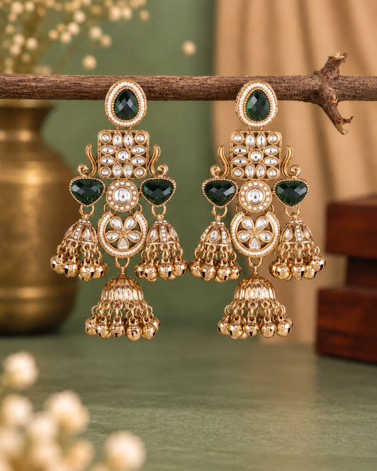 Emerald Siyana Designer Jumki Earring