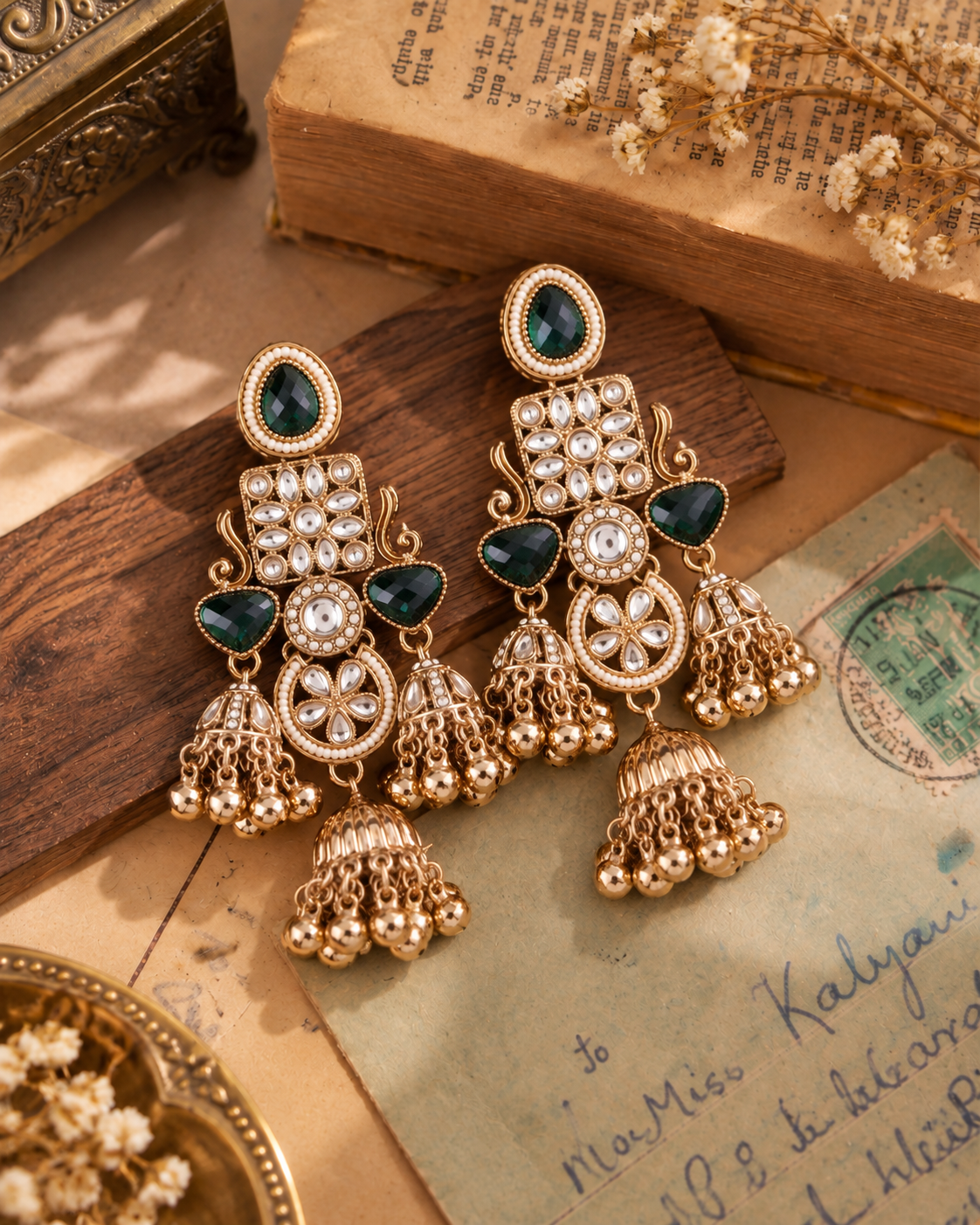Emerald Siyana Designer Jumki Earring