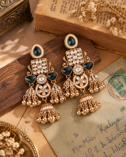 Emerald Siyana Designer Jumki Earring