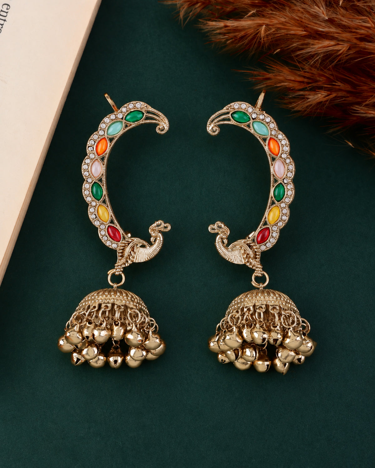 Multi Shankari Designer Ear Cuff Jhumki Earring