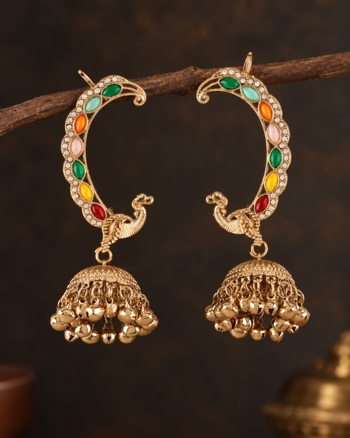 Multi Shankari Designer Ear Cuff Jhumki Earring