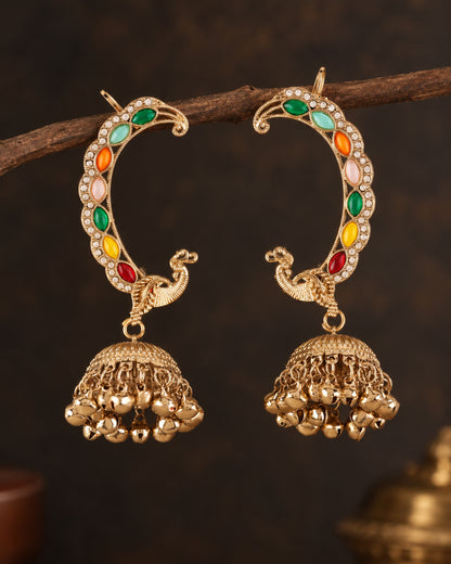 Multi Shankari Designer Ear Cuff Jhumki Earring
