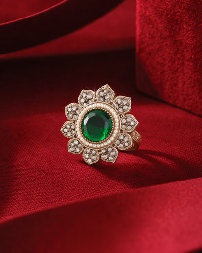 Green Aashrita Ethnic Ring