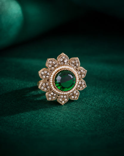 Green Aashrita Ethnic Ring