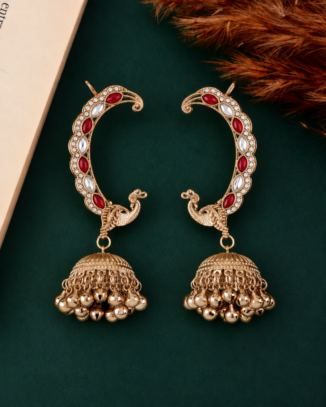 Ruby Shankari Designer Ear Cuff Jhumki Earring
