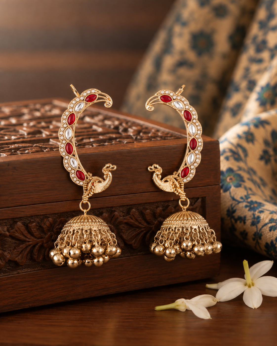 Ruby Shankari Designer Ear Cuff Jhumki Earring