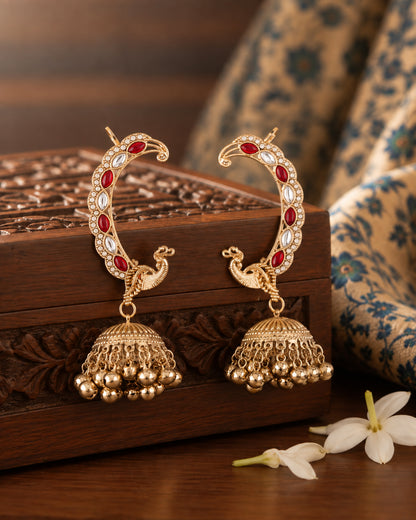 Ruby Shankari Designer Ear Cuff Jhumki Earring