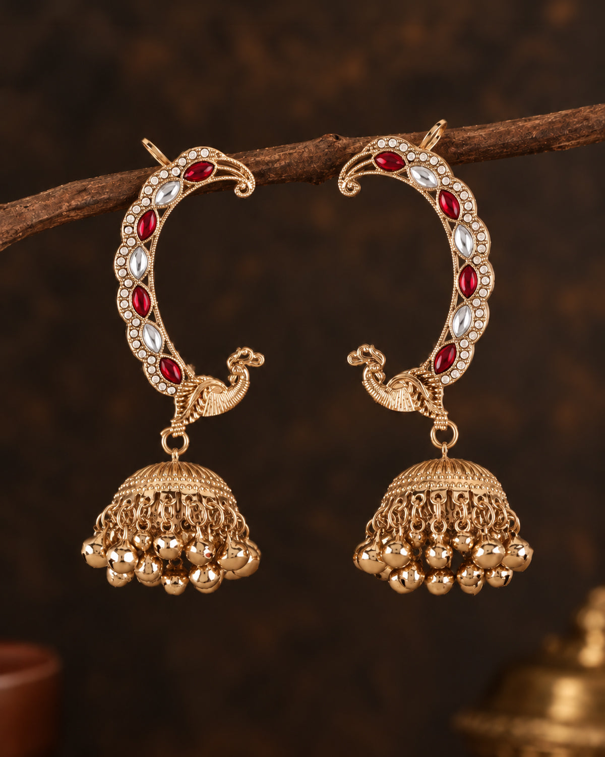 Ruby Shankari Designer Ear Cuff Jhumki Earring