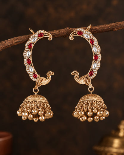 Ruby Shankari Designer Ear Cuff Jhumki Earring