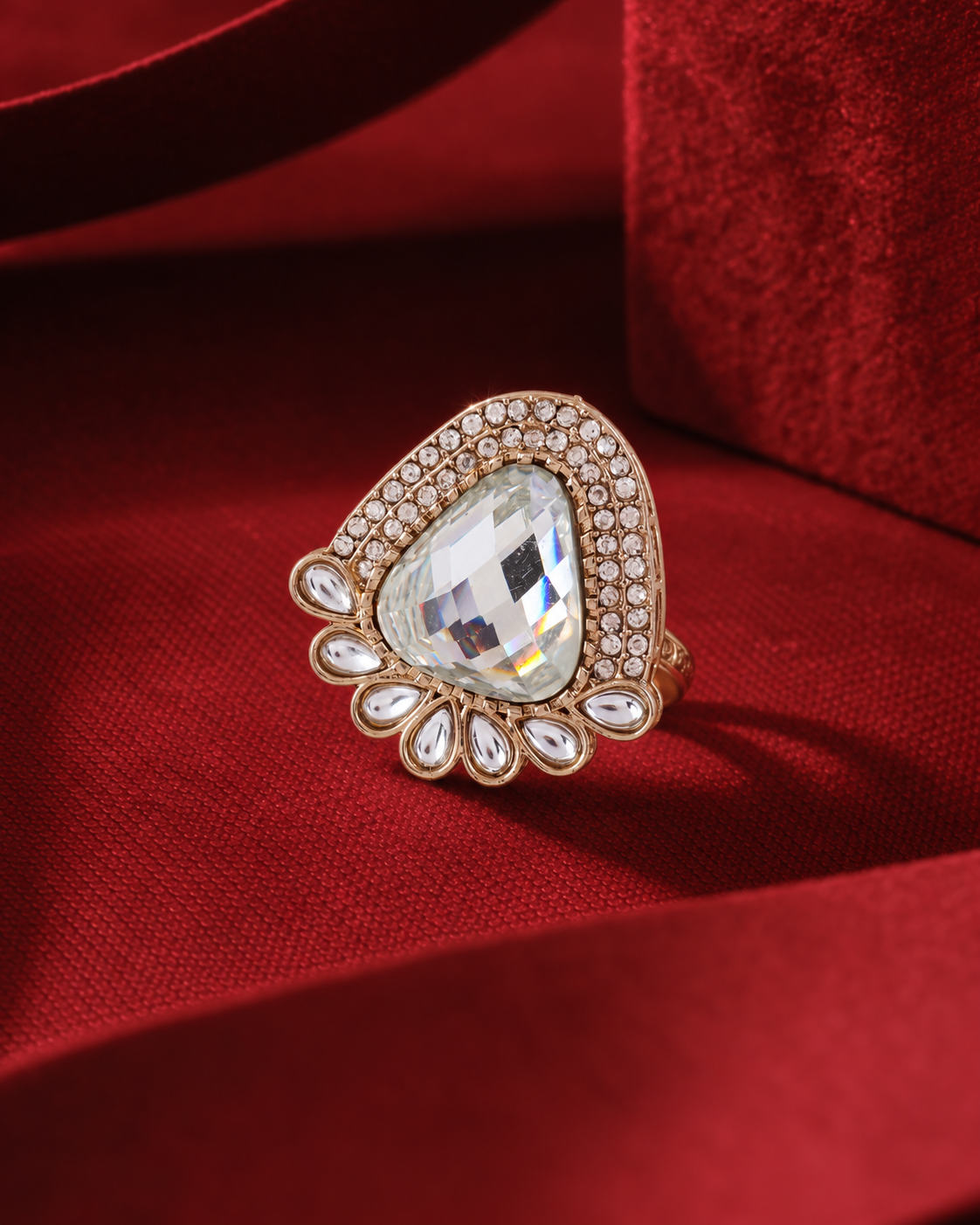 White Jagruti Ethnic Ring