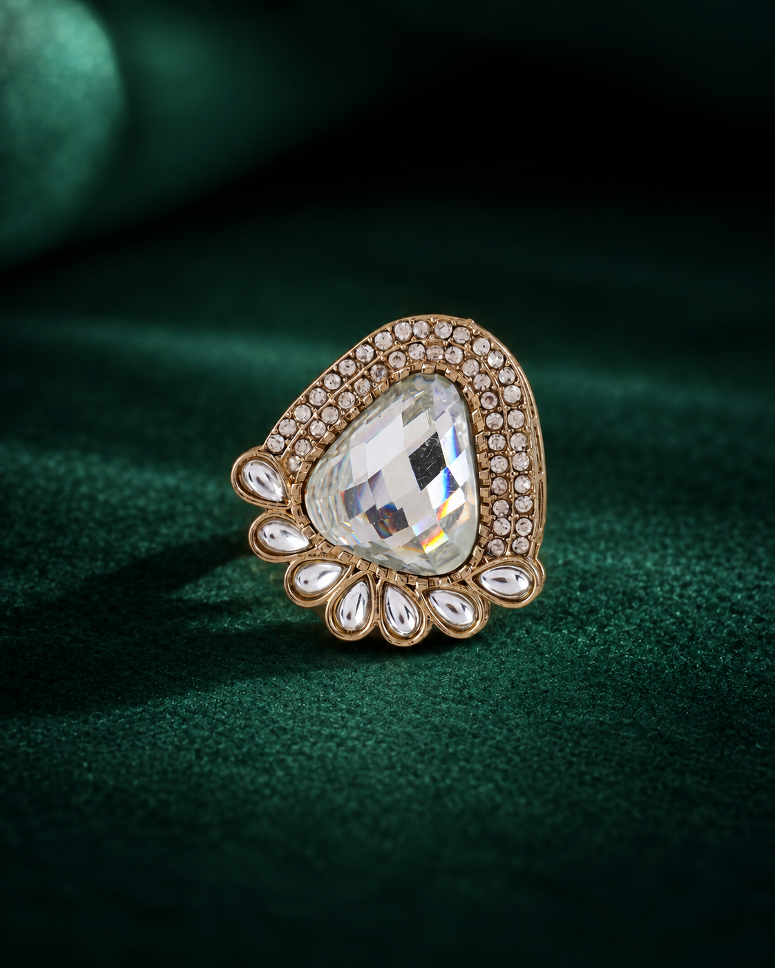 White Jagruti Ethnic Ring