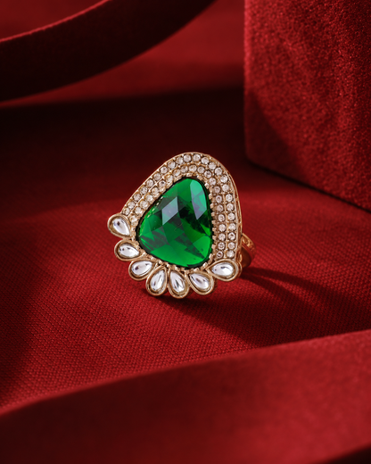Green Jagruti Ethnic Ring