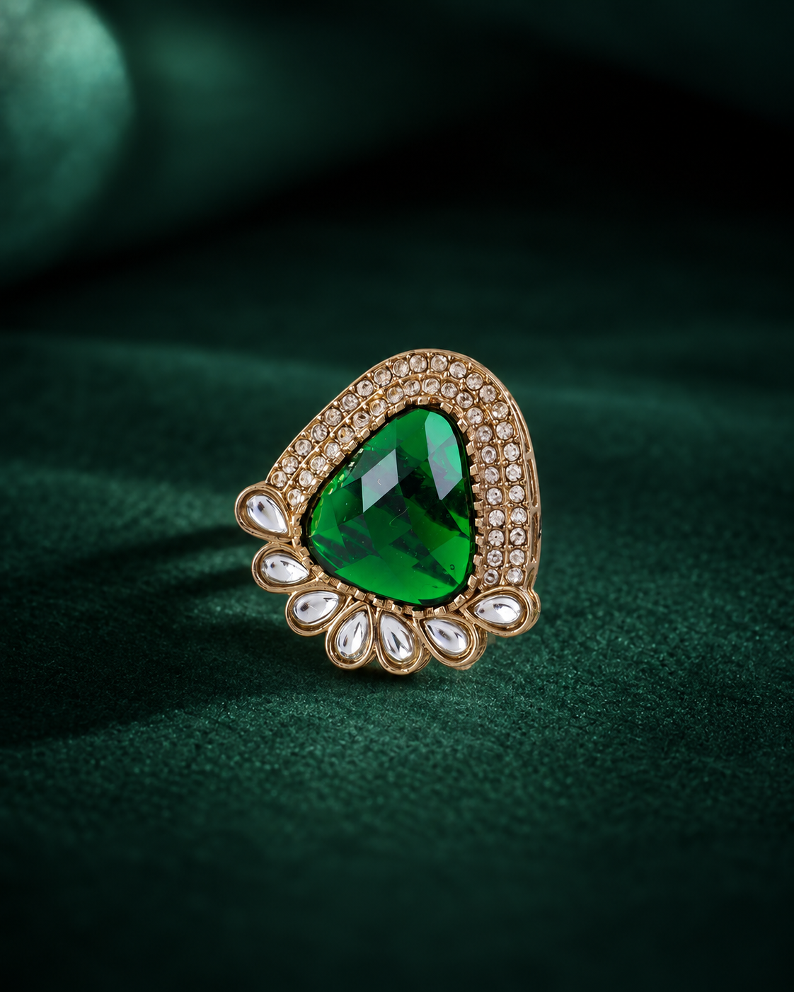 Green Jagruti Ethnic Ring