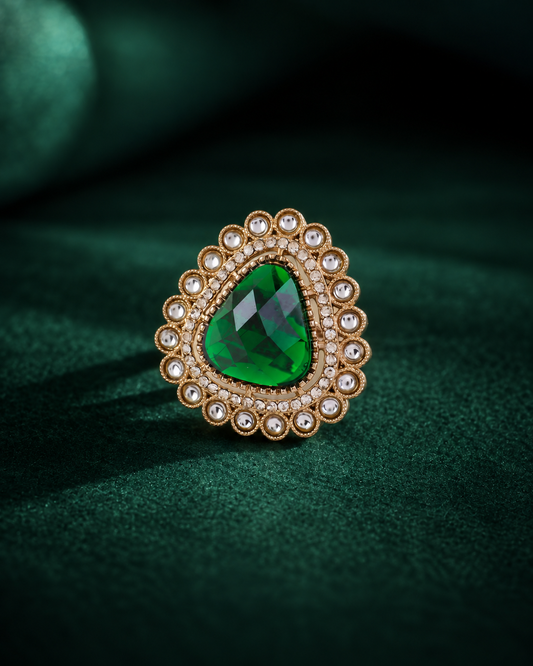 Green Kanishi Ethnic Ring